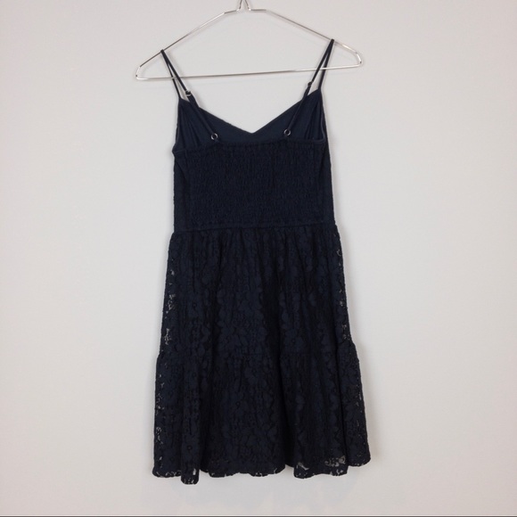 A&F A-Line Lace Mini Dress Navy G - Picture 4 of 8
